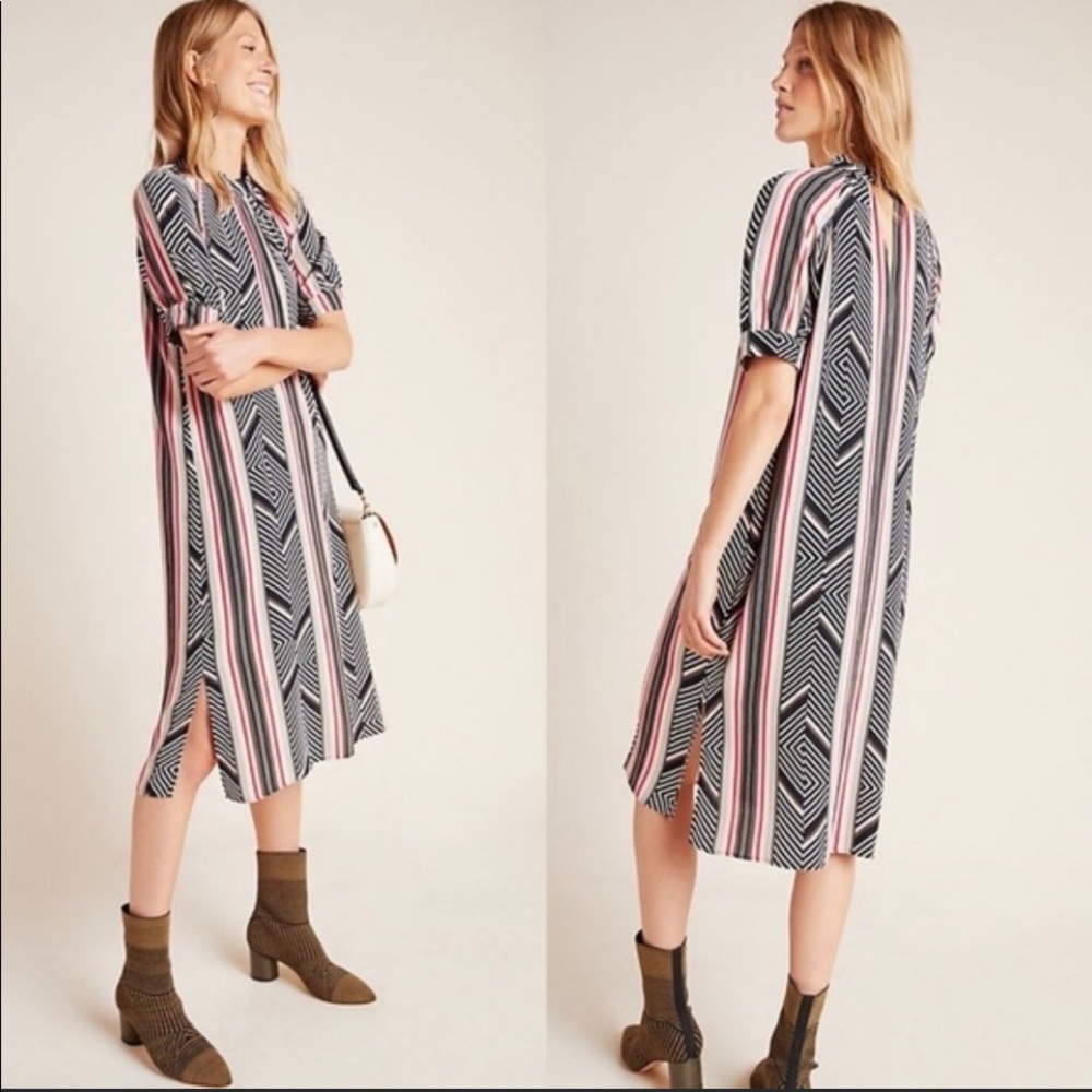 Anthropologie McKenzie Mock Neck Tunic Dress Midi